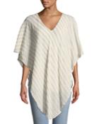 Laguna Striped Linen Poncho Top