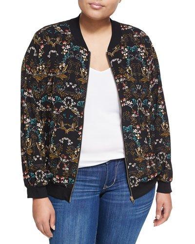 Floral-print Bomber Jacket, Multi Pattern,