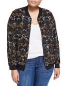 Floral-print Bomber Jacket, Multi Pattern,