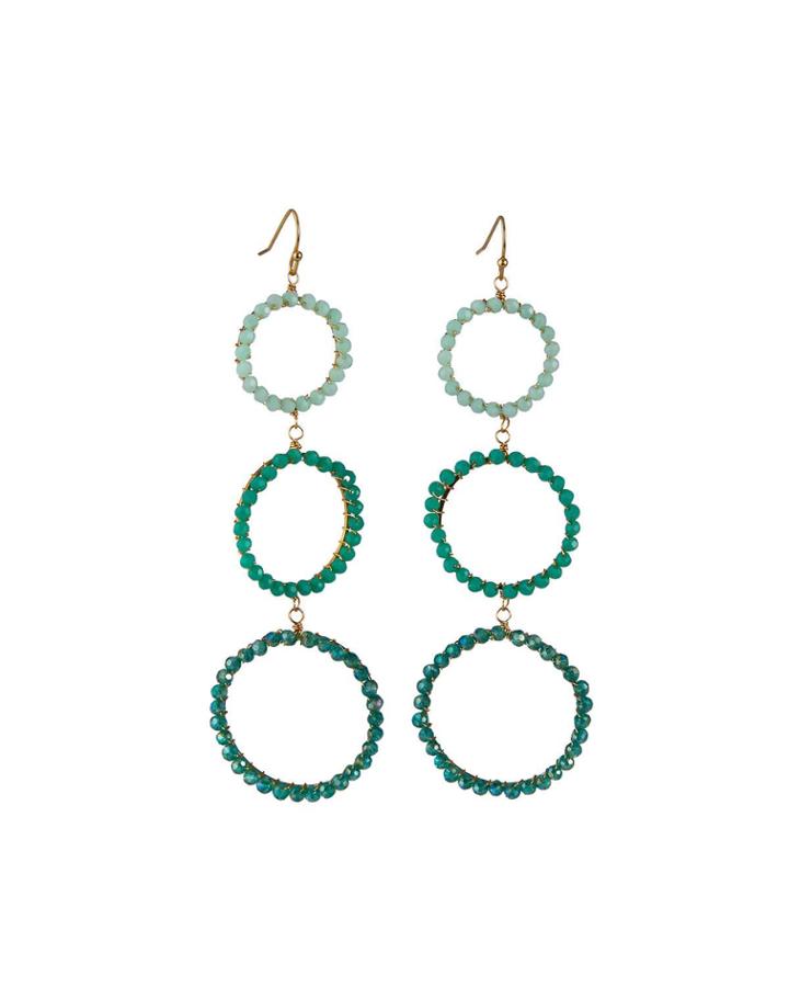 3-tier Ombre Crystal Circle Drop Earrings