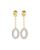 Long Galahad Diamond Oval Drop Earrings