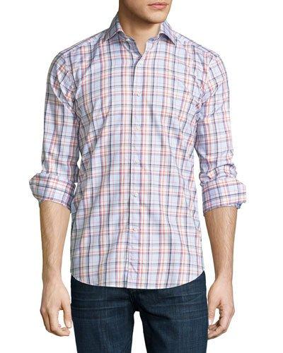 Sonoma Plaid Long-sleeve Sport Shirt, Clementine