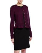 Knit Ruffle-hem Cardigan