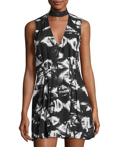 Dakota Graphic-print Dress, Black/white
