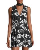Dakota Graphic-print Dress, Black/white