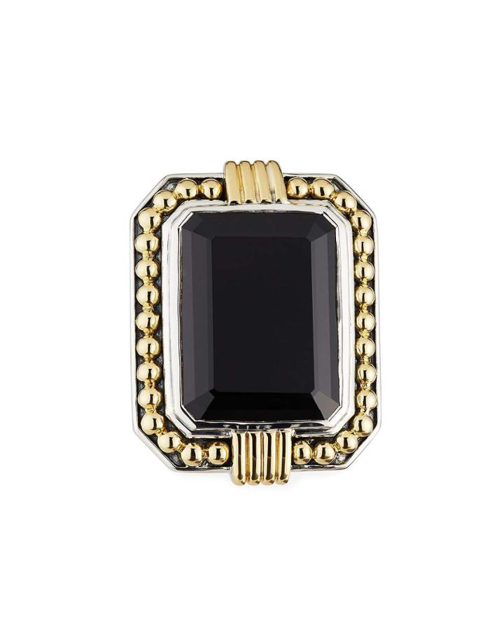 Deco Black Spinel Statement Ring,