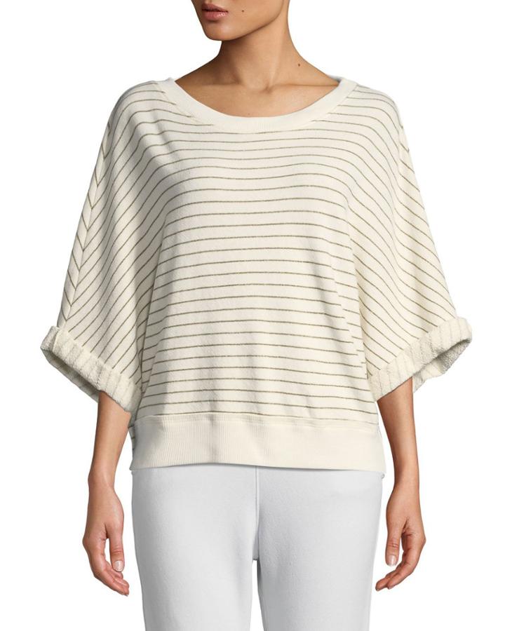 Jenna Striped Oversized Cross-back Top