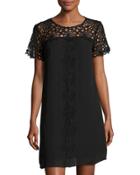 Short-sleeve Lace-yoke