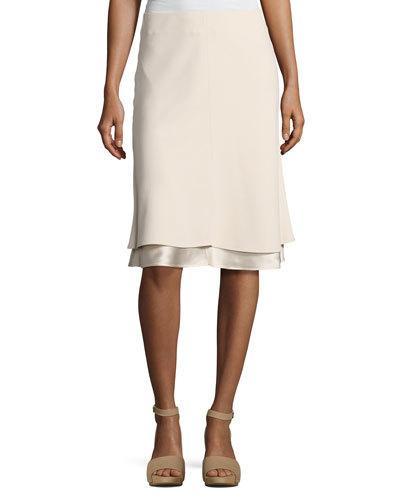 Fluid Layered-hem Trumpet Skirt,