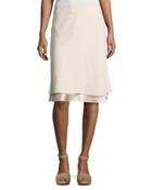 Fluid Layered-hem Trumpet Skirt,