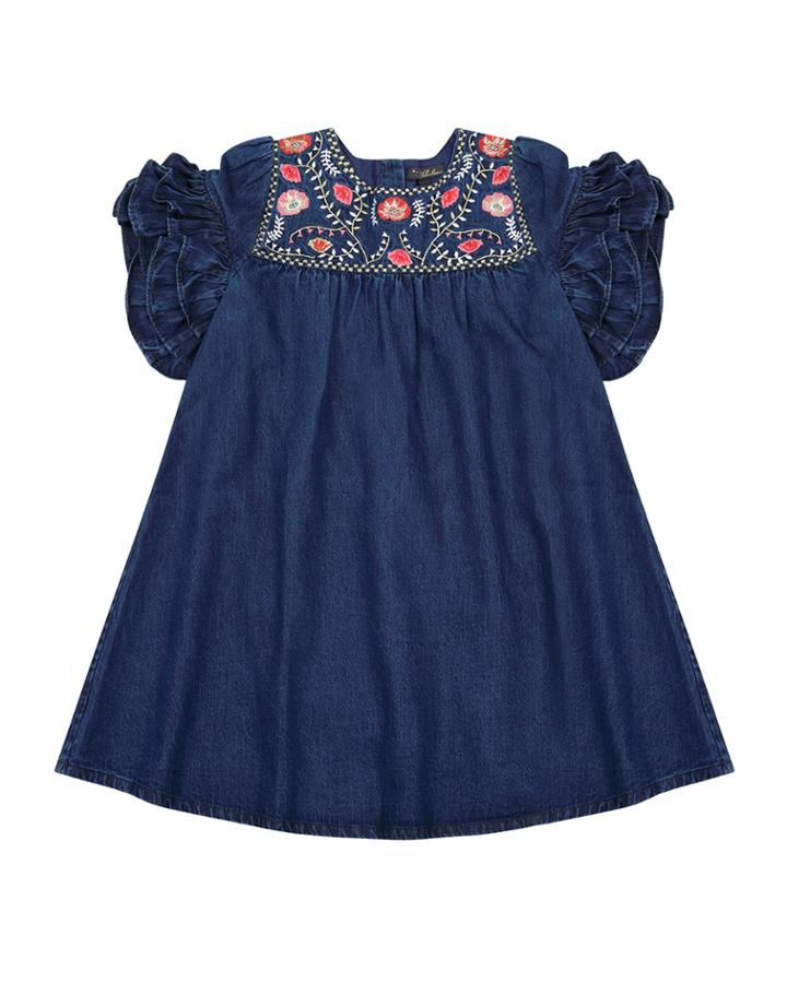 Ginny Denim Embroidered Dress,
