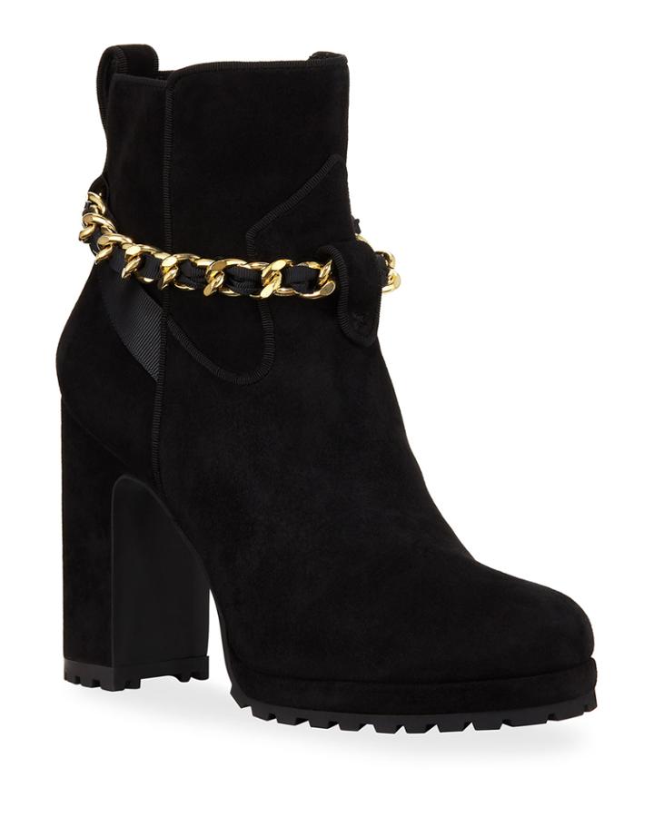 Lark Suede Chain Booties