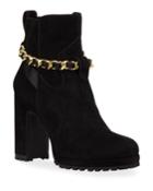 Lark Suede Chain Booties