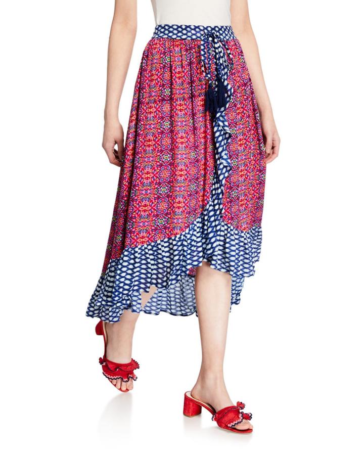 Toffee High-low Ruffle Printed