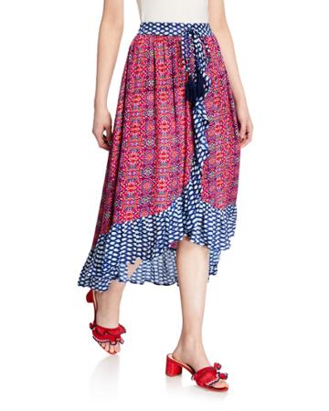 Toffee High-low Ruffle Printed