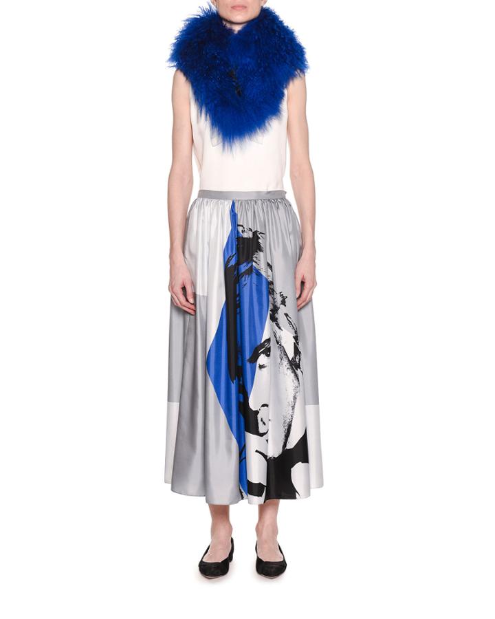 Curly Lamb Shearling Fur Stole W/