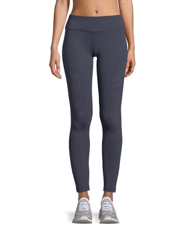 Drill Full-length Leggings With Perforations