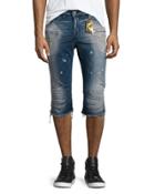 Motard Distressed Past-knee Denim