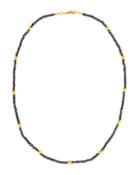 Gleam Rain 24k Beaded Black Diamond Necklace