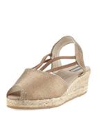 Afia Metallic Wedge Espadrille, Bronze