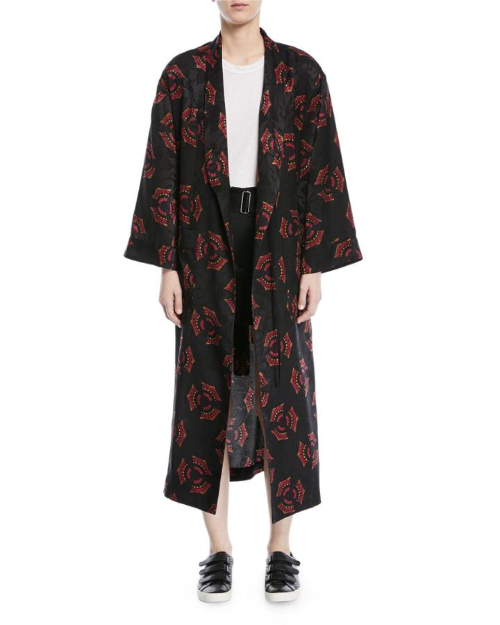 York Printed Silk Robe Jacket