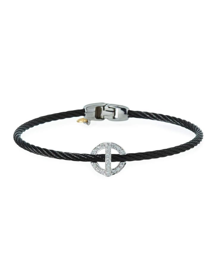 Diamond Circle-station Bangle, Black