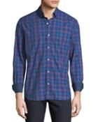 Men's Long-sleeve Plaid Woven