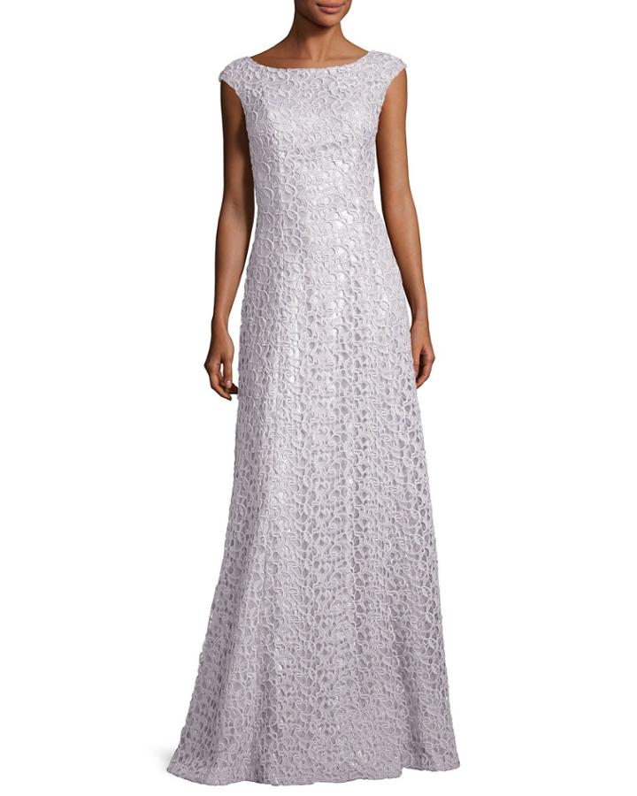 Gita Guipure Lace Bateau-neck Gown
