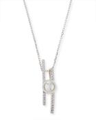 Pearl Pav&eacute; Crystal Bar Necklace