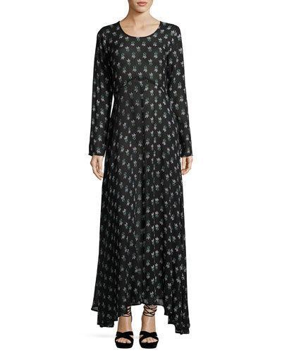 Moon Dance Long-sleeve Maxi Dress, Green