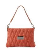 Vanille Quilted Leather Shoulder Bag, Rust