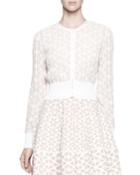 Alexander Mcqueen Banded Bicolor Knit Cardigan, Women's, Size: Large/10, Flesh White