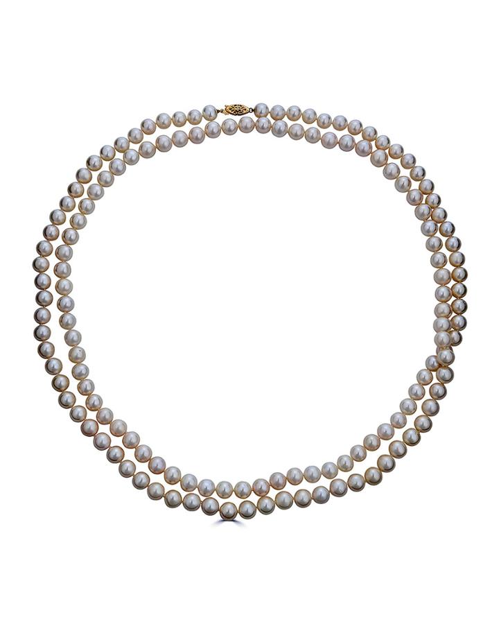 14k Extra-long Pearl Necklace,