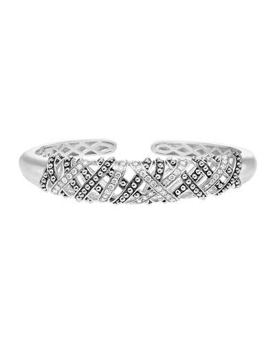 Embrace Silver Diamond Statement Cuff Bracelet
