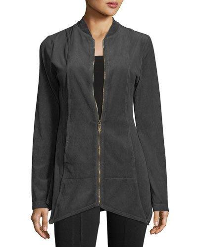 Asymmetrical Velour Jacket
