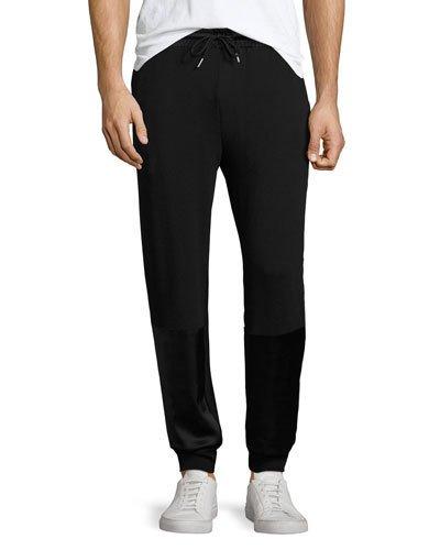 Satin-patch Track Pants, Black