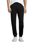 Satin-patch Track Pants, Black