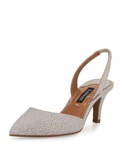 Brayton Leather Halter Pump, Nude