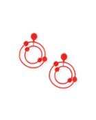 Beaded Orbits Clip-on Hoop Drop Earrings