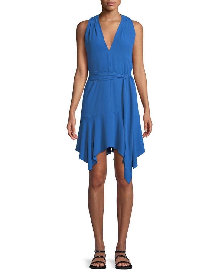 Sleeveless V-neck Dress With