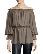Off-the-shoulder Blouson Top, Java