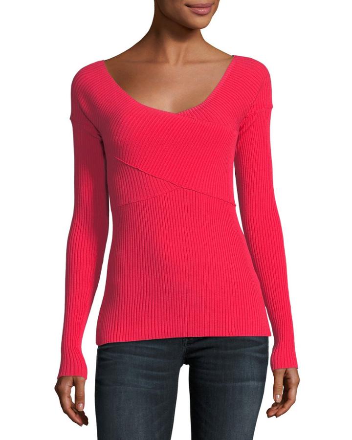 Ribbed Crisscross Pullover