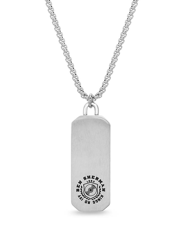 Men's Stainless Steel Enameled Shield Dog Tag Necklace,