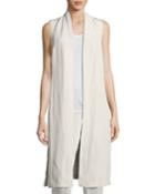 Long Sleeveless Organic Linen/silk Kimono Vest