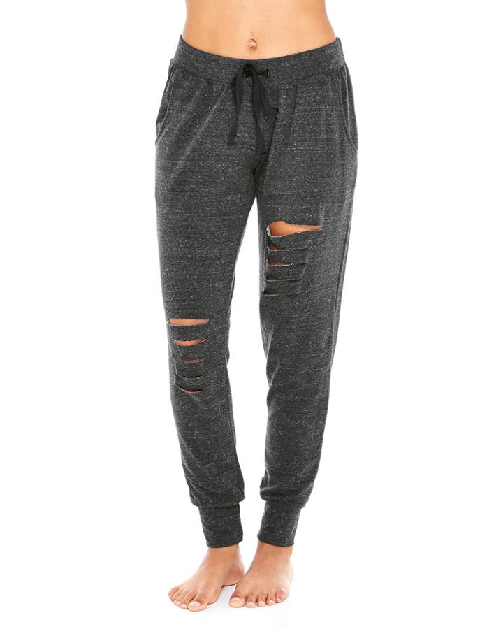 Mid-rise Slash-front Jogger Pants