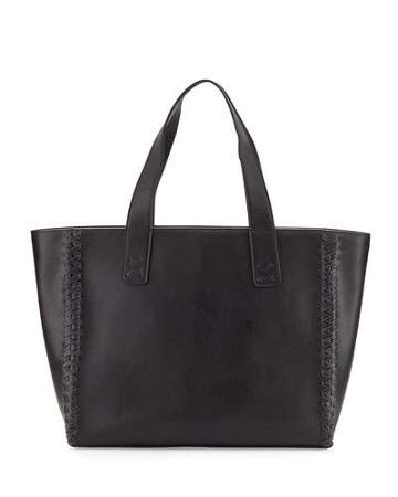 Sophie Large Leather Tote Bag, Black
