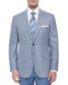 Micro Houndstooth Two-button Jacket, Blue/purple