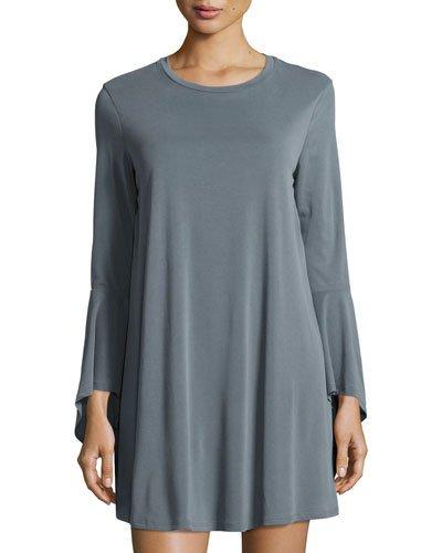 Radar Long-sleeve Shift Dress, Blue