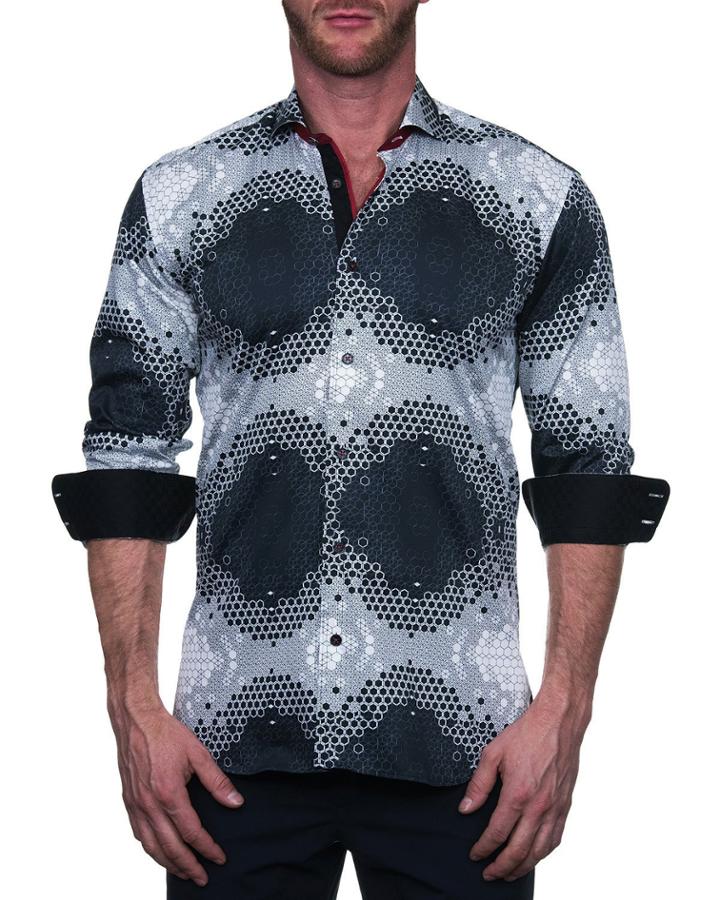 Men's Einstein Shaped Sport Shirt - Nest Black