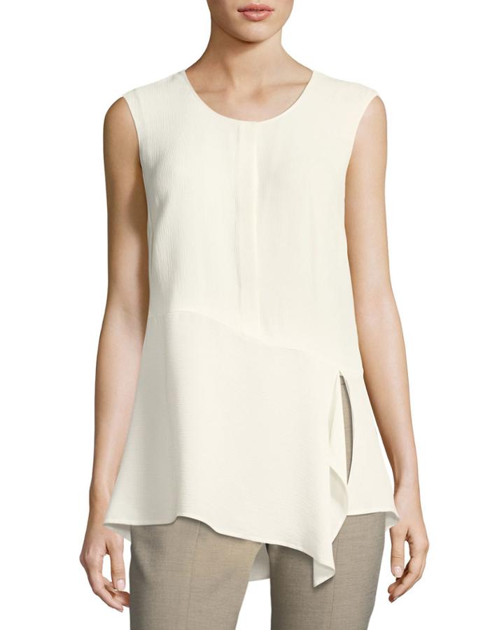 Crinkle Silk Georgette Ruffle-hem